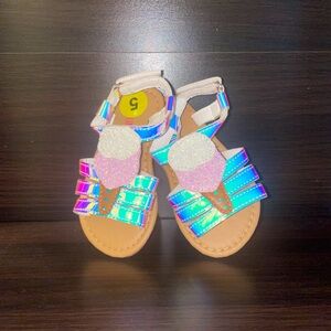 Limited Too baby girl holographic sandals w/ sparkly ice cream cone size 5 - NEW
